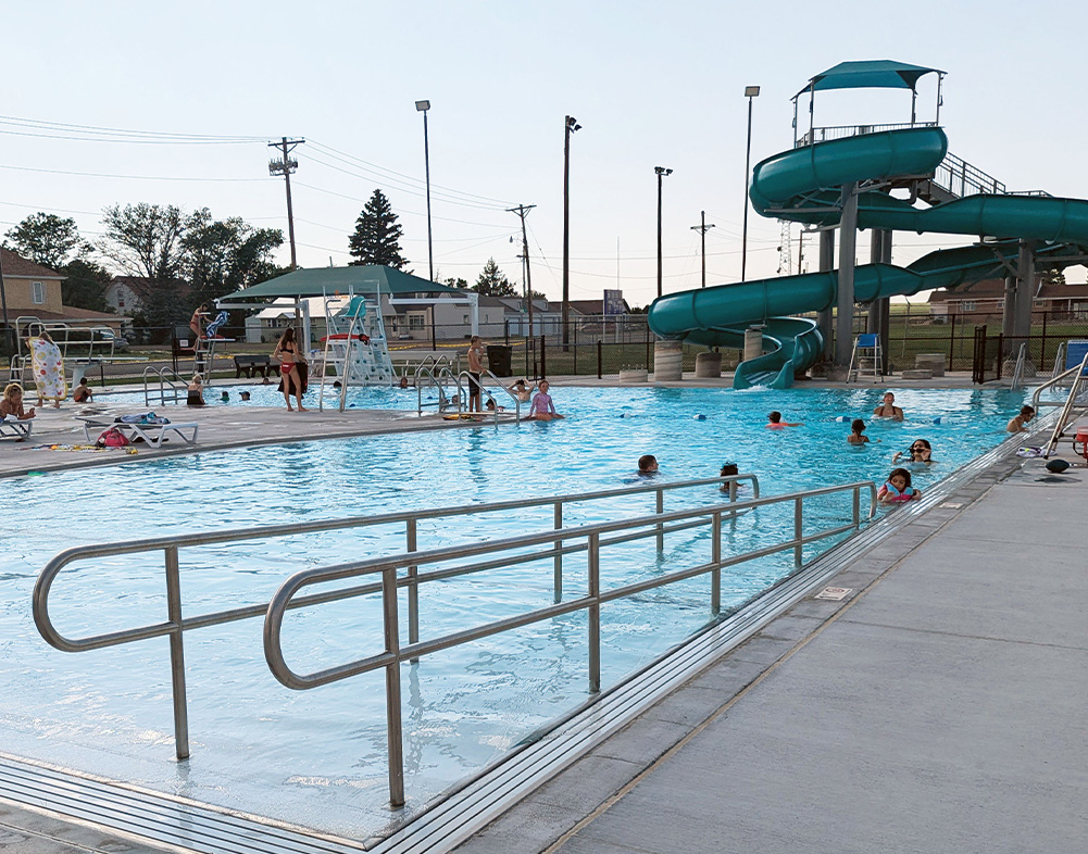 swimming pool slide & entry